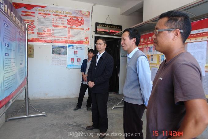 E:网站发布2018年2018.5.22 保明康到桃山调研5月15日，市政协常务副主席、市民宗局长保明康在桃山脱贫攻坚作战图前，听取桃山村党委书记罗贤忠介绍该村脱贫攻坚工作进展情况 - 副本.JPG